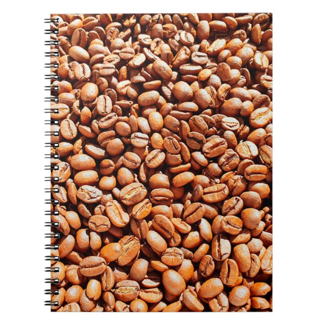 Cuaderno granos de café aromáticos asados a la luz del sol, (Frente)