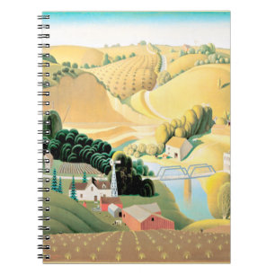 Cuaderno Grant Wood - Stone City, Iowa, pintura de arte fin