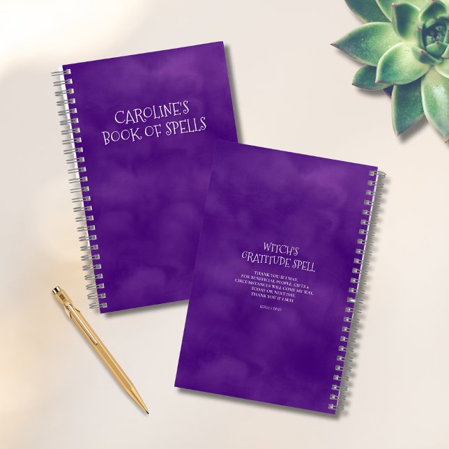 Cuaderno Gratitud de bruja morada personalizada (Subido por el creador)