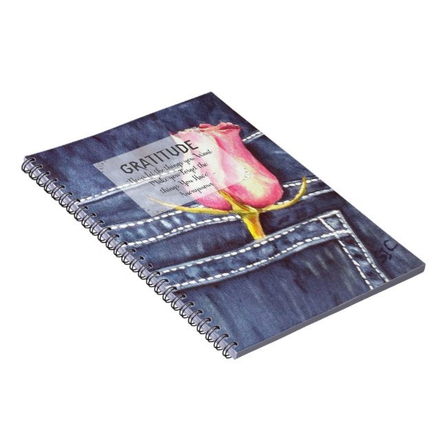 Cuaderno Gratitud De Flor Rosa (Lado Derecho)