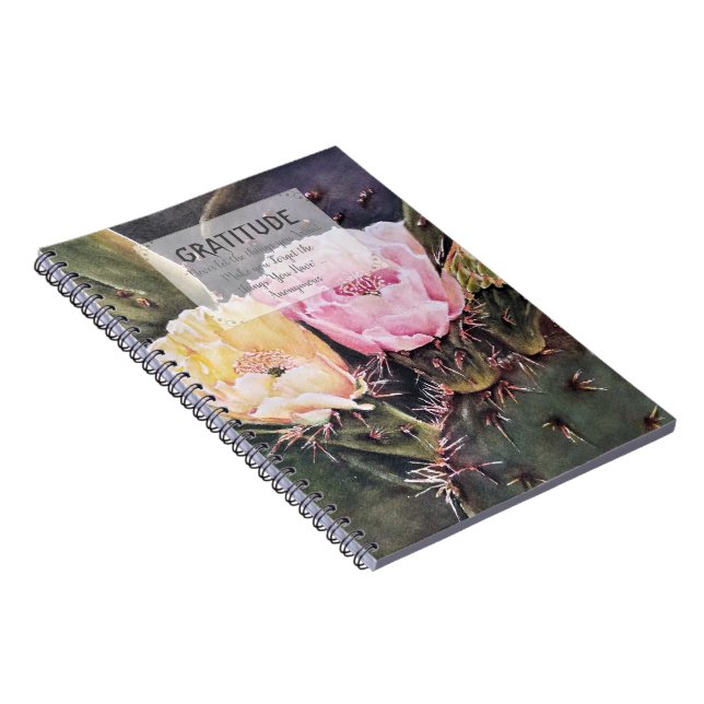 Cuaderno Gratitud de flores rosas y amarillas (Lado Derecho)