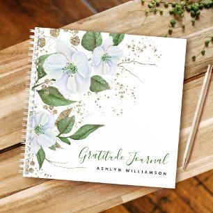 Cuaderno Gratitud de guión de color acuático Purpurina de o