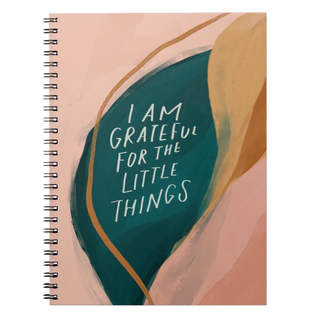 Cuaderno Gratitud de la naturaleza de las acuarelas rosadas (Frente)