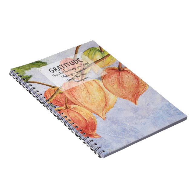 Cuaderno Gratitud de los farolillos chinos naranjas (Lado Derecho)