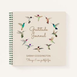 Cuaderno Gratitud del personalizado California Hummingbirds