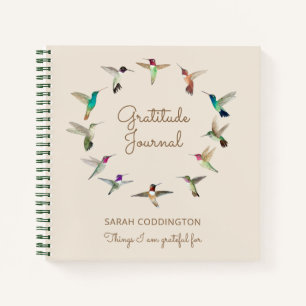 Cuaderno Gratitud del personalizado California Hummingbirds