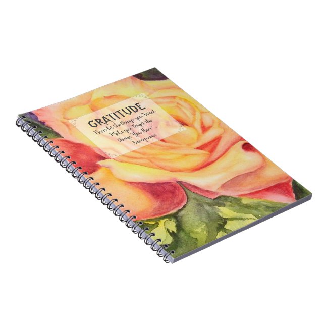 Cuaderno Gratitud del Rosa de la pluma amarilla (Lado Derecho)