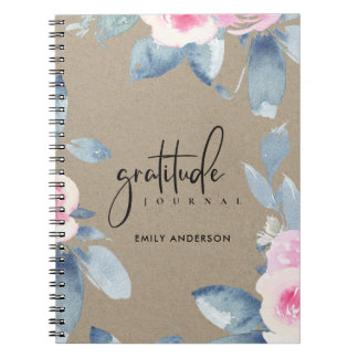 CUADERNO GRATITUD DIARIO KRAFT PINK RUBOR FLOTE AZUL