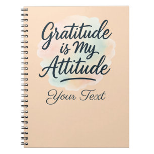 Cuaderno Gratitud Es Mi Actitud Personalizable De Acuarela