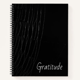 Cuaderno "Gratitud" fondo negro de la araña blanca