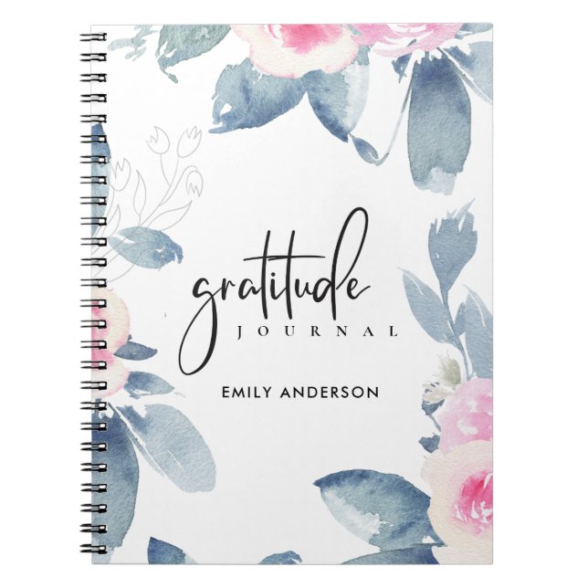 CUADERNO GRATITUD JOURNAL SOFT PINK RUBOR FLOTE AZUL (Frente)