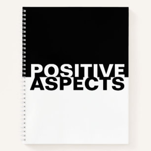 Cuaderno Gratitud Minimalista de blanco negro positivo