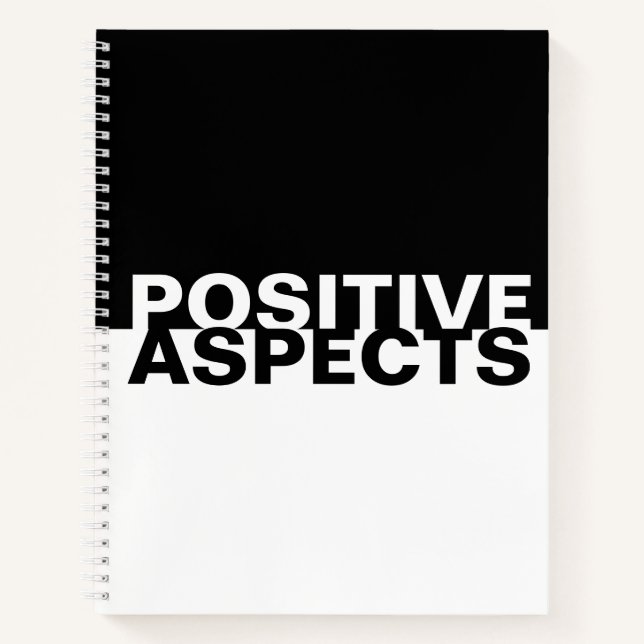Cuaderno Gratitud Minimalista de blanco negro positivo (Anverso)