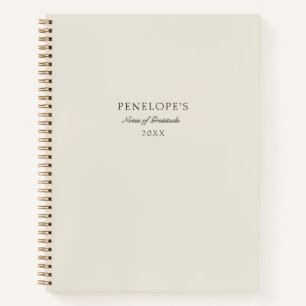 Cuaderno Gratitud Moderna Personalizada Beige Mínima