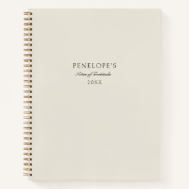 Cuaderno Gratitud Moderna Personalizada Mínima Beige
