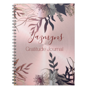Cuaderno Gratitud Personalizada Botánica Rubor Rosa