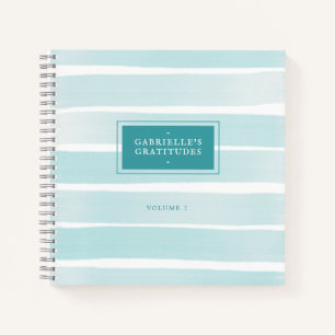 Cuaderno Gratitud personalizada de banda de color de agua v