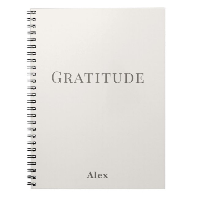 Cuaderno Gratitud Personalizada – Tipografía Mínima (Frente)