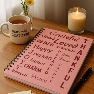 Cuaderno Gratitud Rosa bonito
