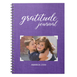 Cuaderno Gratitud Tu Nombre De Foto Estilo Purple Scrapbook