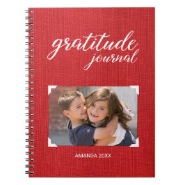 Cuaderno Gratitud Tu Nombre De Foto Estilo Red Scrapbook