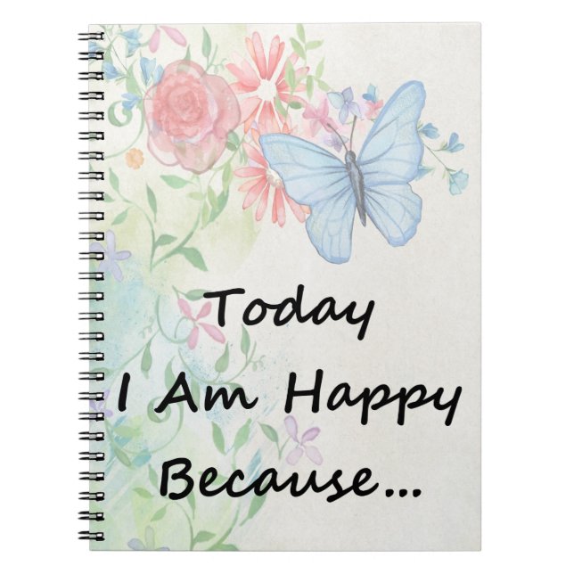 Cuaderno Gratitud y motivación de la mariposa acuática (Frente)