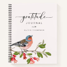 Gratitude Bird Foliage Name Journal Notebook