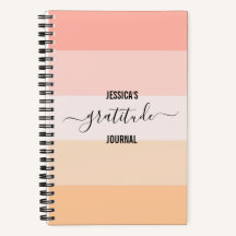 Gratitude Journal blush nombre de script rayado ro