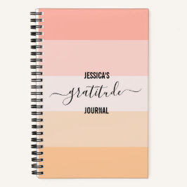 Cuaderno Gratitude Journal blush nombre de script rayado ro