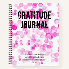 Cuaderno Gratitude Journal Burbujas rosadas Salmo Biblia Ve