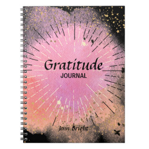 Cuaderno Gratitude Journal Custom Name Pink Black
