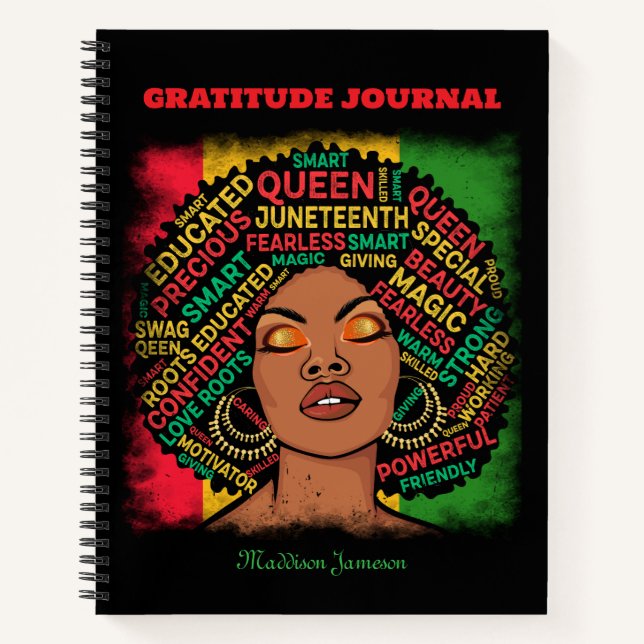 Cuaderno Gratitude Journal for Black Women Typography (Anverso)
