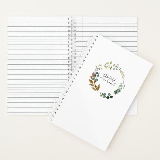 Cuaderno Gratitude Journal INITIALS Rustic Modern Leaves (Interior)