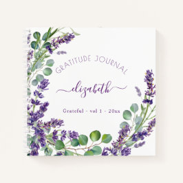 Cuaderno Gratitude journal lavender eucalyptus floral