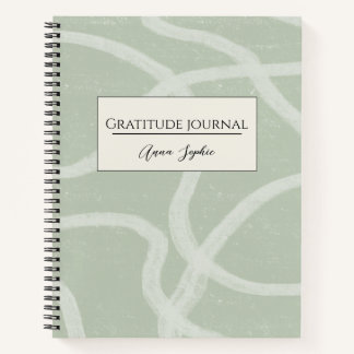 Cuaderno Gratitude Journal nombre personalizado Green Sage