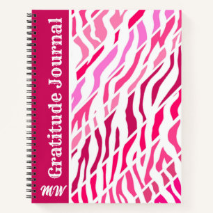 Cuaderno Gratitude Journal Personalizado de banda de cebra 