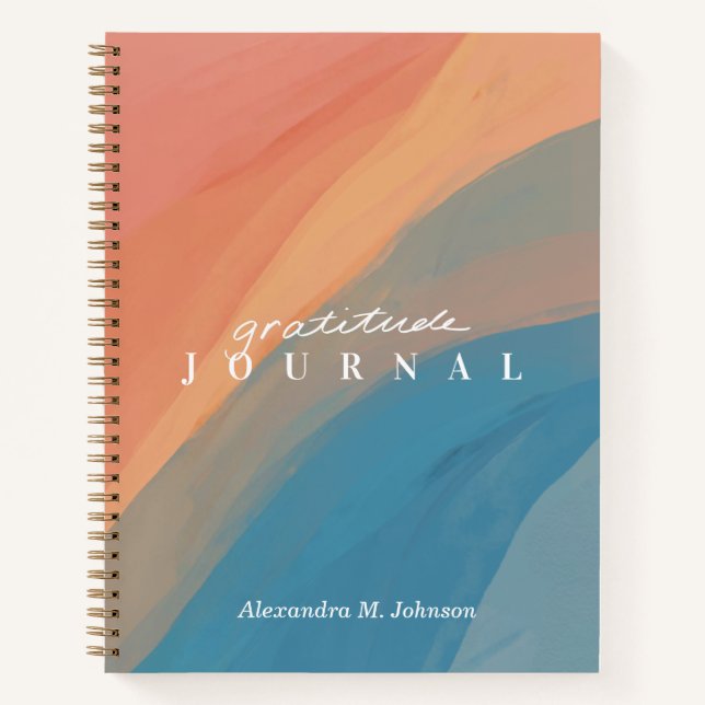 Cuaderno Gratitude Journal personalizado Resumen arte (Anverso)