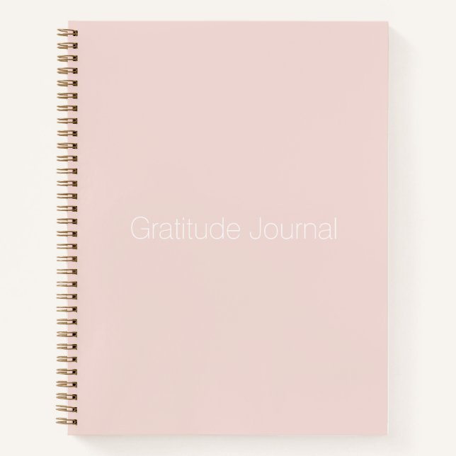 Cuaderno Gratitude Journal, personalizado rosa minimalista (Anverso)