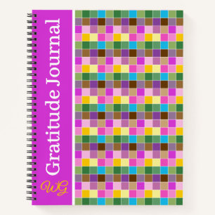 Cuaderno Gratitude Journal Personalized Purple Finch Checks