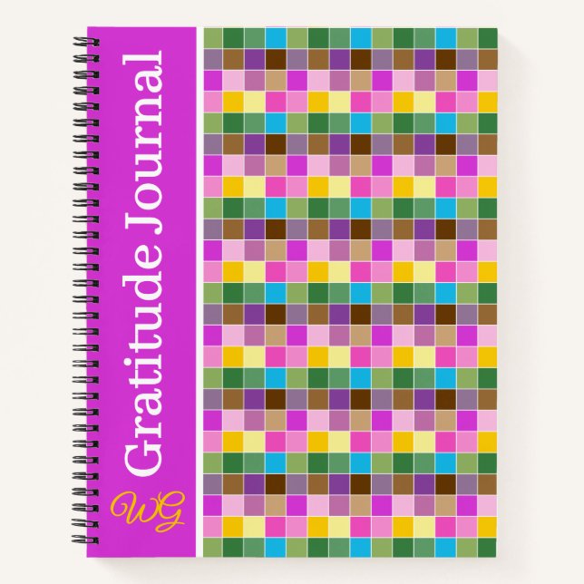 Cuaderno Gratitude Journal Personalized Purple Finch Checks (Anverso)