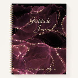 Cuaderno Gratitude Journal Pink Gold Purpurina Nombre perso