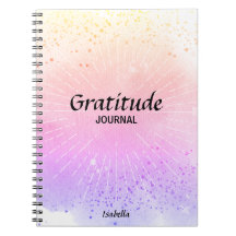 Gratitude Journal Pink Purple Watercolor Monograma