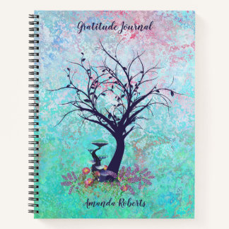 Cuaderno Gratitude Journal Serene Verde azulado y rosa