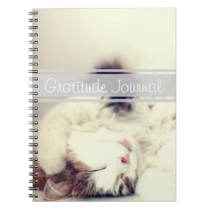 Cuaderno Gratitude Journal Sleeping Cat Personalizable Text