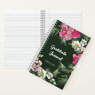 Cuaderno Gratitude Journal Watercolor rojo y rosa
