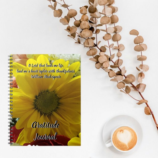 Cuaderno Gratitude Journal Yellow Daisy Floral Photo (Subido por el creador)