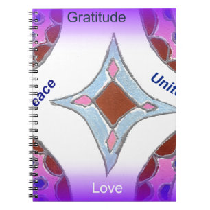 Cuaderno "Gratitude Peace Love Unite" Mandala Art Print