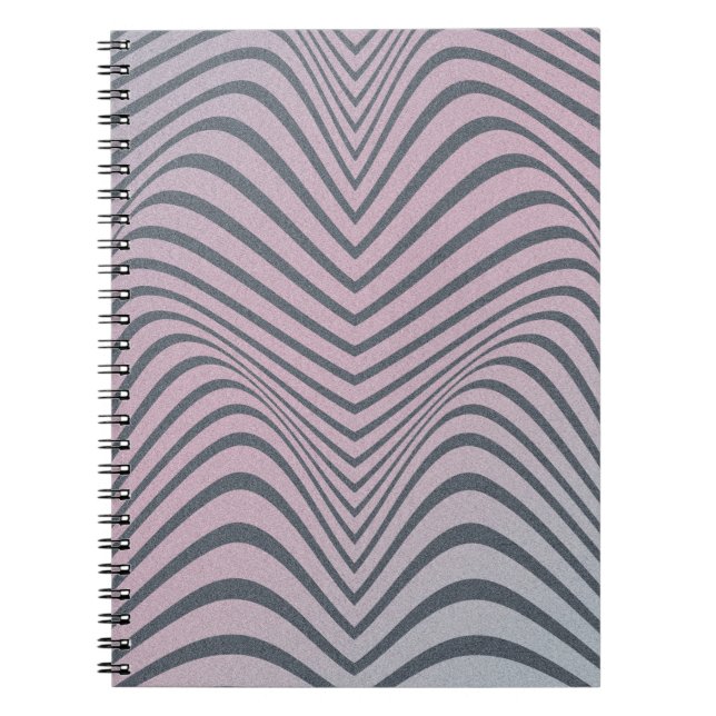 Cuaderno Grave fondo psicodélico. Patrulla de rayas cebra (Frente)
