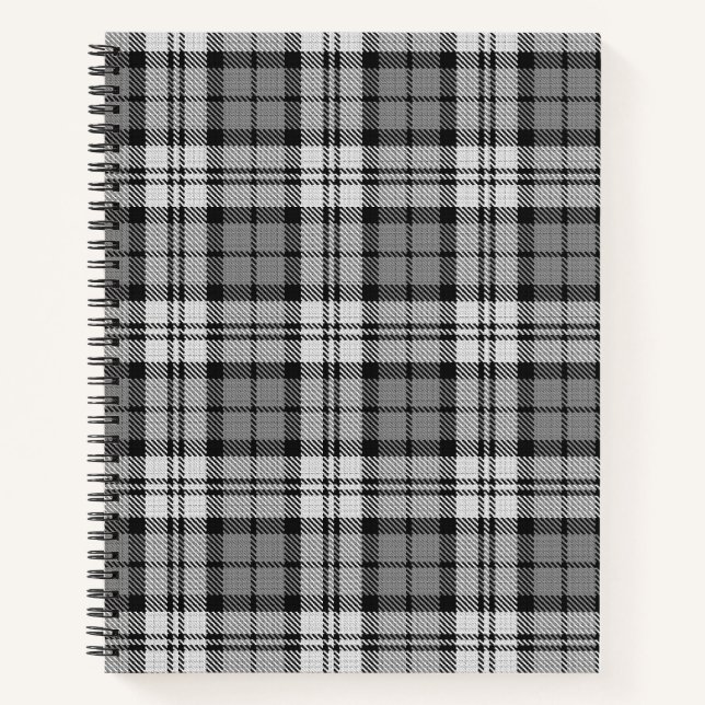 Cuaderno Gray Blackwatch Tartan Plaid Design (Anverso)