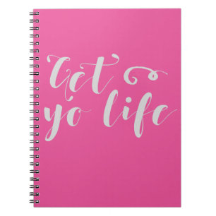 Cuaderno Gray Get Your Life Typography